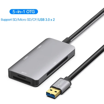 USB 3.0 SD SDHC CF Kompakt Flaş TF microSD kart okuyucu USB3.0 U Flash disk sürücüsü Fare OTG Macbook Dizüstü Dizüstü Bilgisayar 5in1