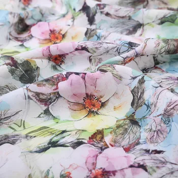 1 metre X 1.4 metre Dijital Boyama Viskon Rayon Malzeme İçin Elbise Robe Büyük Çiçek