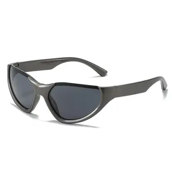 Y2K Spor Güneş Gözlüğü Kadın Erkek Sürüş Shades Bisiklet Gözlük Moda Punk güneş gözlüğü UV400 Moda Seyahat Gözlük