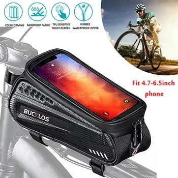 BUCKLOS Yağmur Geçirmez Bisiklet çanta çerçevesi Ön Üst Tüp Bisiklet Çantası 6.5 dokunmatik telefon ekranı çanta Yansıtıcı MTB Aksesuarları