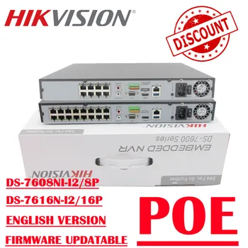 Yeni Hikvision DS-7608NI-I2 / 8 P DS-7616NI-I2 / 16 P Gömülü Tak & Çalıştır 4 K NVR POE 8CH ve 16CH H. 265 / H. 264