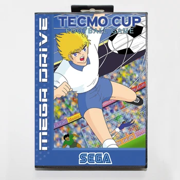 Kaptan Tsubasa-Tecmo Kupası Futbol 16bit MD Oyun Kartı İçin Sega Mega Sürücü / Genesis Perakende Kutusu ile