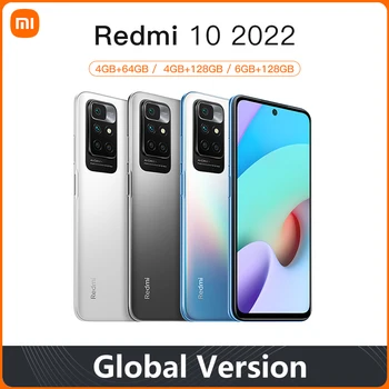 Küresel Sürüm Xiaomi Redmi 10 2022 Akıllı Telefon Helio G88 MediaTek Octa Çekirdek 50MP AI dört kamera 90Hz FHD Ekran 5000mAh Pil