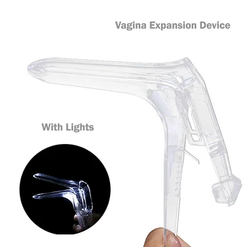 LED Yetişkin Şeffaf Plastik Vajina Genişleme Cihazı Genital Anal Vajinal Dilatör Kolposkopi Spekulum Tıbbi Kadınsı Hijyen