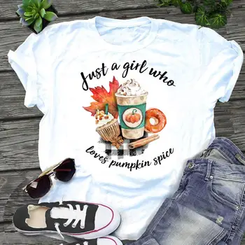 Sonbahar Sonbahar Kahve Grafik Tees Kadınlar Baharat Kabak Cadılar Bayramı 2021 Şükran Karikatür Baskı Giyim Tatil Üstleri Tshirt T-Shirt