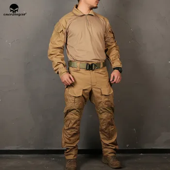 EMERSONGEAR Savaş Üniforma Taktik Pantolon Diz Pedleri ile Mulitcam Gömlek KH CB FG WG SİYAH G3 emerson Pantolon Askeri Ordu Avcılık