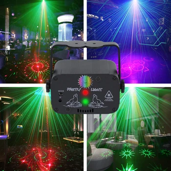 DJ Parti Işıklar RGB Ses Aktif USB5V Strobe Projektör Yanıp Sahne Işık Lazer Işığı disko Noel KTV Club