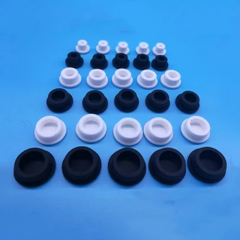 2 Adet Siyah / Beyaz Yuvarlak silikon kauçuk conta delik tıpaları Boşluk Uç Kapakları Mühür T Tipi Stoper Delik 6.8 mm-28mm