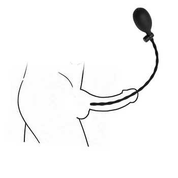 34cm Uzun Şişme Erkek Üretral Dilatör Silikon anal tıkaç Kateter prostat masaj aleti Mastürbasyon Seks Oyuncakları BDSM Erkekler için