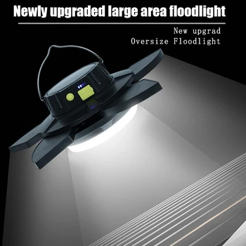 Çok amaçlı LED kamp lambası USB solar şarj gece pazarı ışık 2000LM güç göstergesi seyahat gezileri için araba tamir balıkçılık