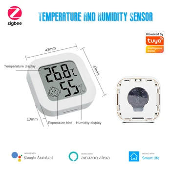 CORUİ Tuya Akıllı Ev Termometre Zigbee Kapalı Gerçek zamanlı Monitör Sıcaklık Ve Nem Akıllı Sensör Alexa Google İle Çalışmak