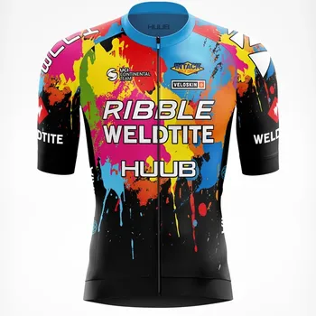 Yeni Ribble Weldtite HUUB Bisiklet Jersey Yaz Yüksek Kaliteli Takım Erkek Giyim Kısa Kollu Hızlı Kuru Maillot Ropa Ciclismo 2021