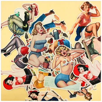 Güzel Seksi Kızlar Çıkartmalar Önemsiz Günlüğü Planlayıcısı Çıkartmalar Scrapbooking Vintage Kart Dekoratif Sticker DIY Zanaat Fotoğraf Albümleri