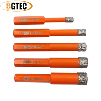 BGTEC 5 adet/takım Hex Shank Elmas Delme Uçları Çekirdek Uçları Delik Testere Taç Seramik Granit Mermer Taş Dia6+8+10+12+14mm Kiti