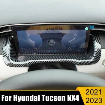 Araba Aksesuarları Hyundai Tucson İçin NX4 2021 2022 2023 ABS Karbon Merkezi Konsol Pano Çerçevesi Dekoratif Kapak Trim Sticker