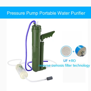 Açık su arıtıcısı Taşınabilir Temiz ve Hijyenik UF El Basınç Pompası Tipi RO ters osmoz filtresi su arıtıcısı