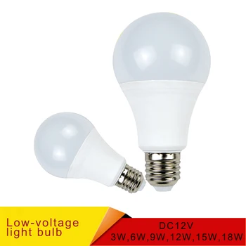 E27 LED ampul ışıkları DC 12V smd 2835 çip lampada luz E27 lamba 3W 6W 9W 12W 15W 18W spot lambası LED ampuller Dış Aydınlatma için
