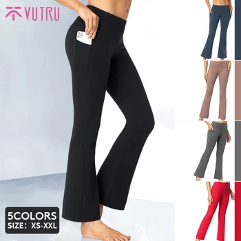VUTRU Kadınlar Yoga Pantolon Flare Bacak Spor Kız Estetik Pantolon Kadın Alevlendi Geniş Bacaklar Pantolon Tarzı Seksi Sıkı Sweatpants