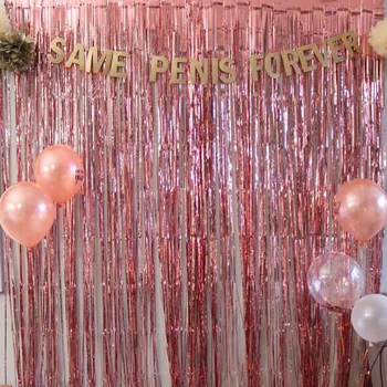 Pırıltılı Folyo Saçak Tinsel Perde Metalik Püskül Garland Düğün Doğum Günü Dekor Fotoğraf Backdrop Parti Malzemeleri