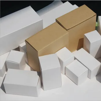 50 adet / Genel amaçlı beyaz küçük hediye kutusu ambalaj kutusu 350g kare boş karton kutu nokta kozmetik renk kutusu