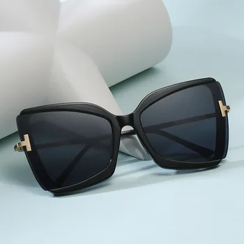 Kadın Kare Güneş Gözlüğü Büyük Boy Lüks Kelebek güneş gözlüğü Vintage Tasarımcı Gözlük UV400 Marka Kadın Shades Gözlük Oculos
