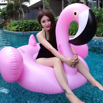 150 CM 60 İnç Dev Şişme Flamingo Unicorn Kuğu Havuz Şamandıra Binmek-On yüzme simidi Yetişkin Çocuk Su parti oyuncakları Piscina