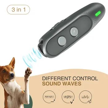 Ultrasonik Köpek Kovucular Anti Bark Kontrol Dur Barking Köpek Eğitim Kovucu Cihaz 3 in 1 Güçlendirmek Pet Köpek Eğitim Ekipma