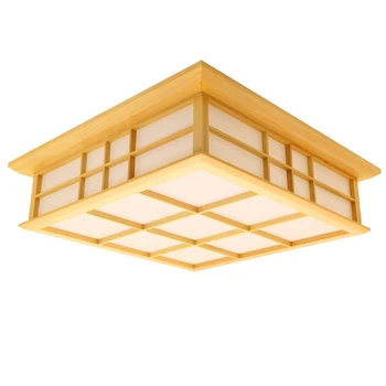 Japon Tavan Lambası LED Kare 45-65cm Gömme Montaj Aydınlatma Tatami Dekor Ahşap Yatak Odası Oturma Odası Kapalı fener Lambası