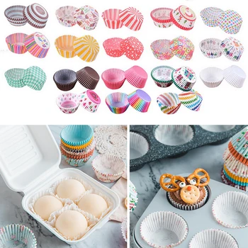 100 Adet Cupcake Liner Pişirme Muffin Kutusu Bardak Durumda Muffin cupcake kağıdı Bardak Parti Tepsisi Kek Dekorasyon Araçları Doğum Günü Partisi Dekoru