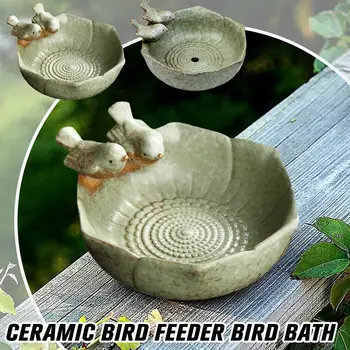 Seramik Kuş Besleyici Kuş Banyosu Saksı Vazo Masaüstü Süsler Soyut Karakter Saksı Topraksız Vazo Ev Dekor