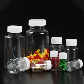 100 Adet Doldurulabilir Şişeler Plastik Şeffaf Mühür Şişeleri Tıp Hap Flakon Konteyner Reaktif ambalaj şişesi flacon vide plastique
