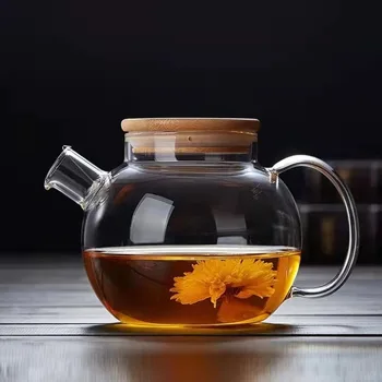 Şeffaf demlik ısıya dayanıklı cam çaydanlık Çin demlik kahve çiçek çayı yaprak bitkisel Pot dayanıklı su ısıtıcısı hediye