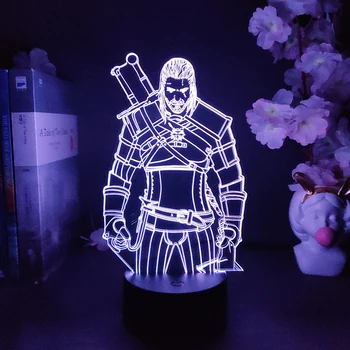 Witcher - ed Aksiyon Figürü Gece Lambası LED Oyun Lambası Serin bilgisayar masaüstü Dekorasyon RGB Aydınlatma Oyuncaklar Noel Hediyesi Oyuncular için Vahşi Avı