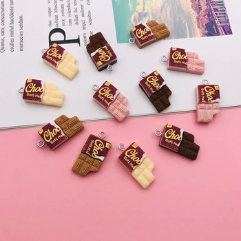 10 adet Kawaii Sıcak Satış Sevimli Çikolata Charm Kolye Küpe Anahtarlık Takı aksesuar DIY Yapımı