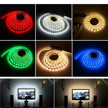 1 adet 0.5 M TV Masaüstü Ekran Arka Aydınlatma usb'li şerit LED lamba SMD3528 DC5V Esnek LED ışıkları Odası Bant Odası Dekorasyon
