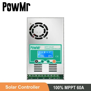 PowMr MPPT 60A Solar Şarj ve Deşarj Kontrol Cihazı 12V 24V 36V 48V Max 190V PV Girişi LCD Kurşun Asit Lityum Pil MPPT
