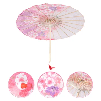 Şemsiye Japon Şemsiye Çin İpek Kağıt Yağ Cosplay Dans Retro Vintage Kostüm Kumaş Düğün Tarzı Oryantal Asiansun