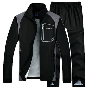 Iki Parçalı takım elbise Sonbahar Giyim Ceket + Pantolon Setleri Erkekler Rahat Eşofman Giyim Yürüyüş Hoodies Spor Spor