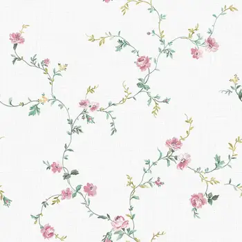 Avrupa Pastoral Tarzı Küçük Çiçekler dokunmamış Duvar Kağıdı Yatak Odası Oturma Odası Dekorasyon duvar kağıdı Rulo Ev Mavi Pembe Beyaz