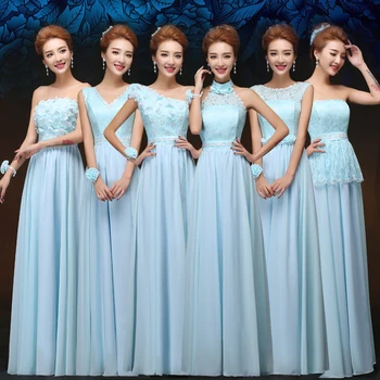 A879 Yaz uzun elbise Şampanya Kırmızı Beyaz Mor Buz Mavisi Şifon gelinlik modelleri Zarif Kadınlar İçin Düğün Parti Kıyafeti