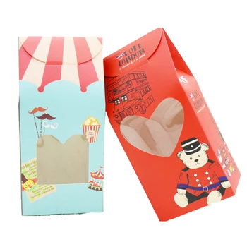 10 adet Sirk Londra tema şeker pencereli kutu çocuklar doğum günü partisi malzemeleri el yapımı bisküvi paketi çantası çocuklar hediye paketi kutusu