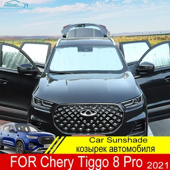 Chery Tiggo için 8 Pro 2021 2022 Araba Güneş Şemsiyeleri UV Koruma Perdesi Güneş Gölge Filmi Vizör Ön Cam Kapak 8 Adet