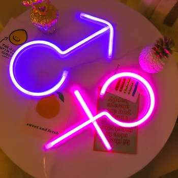 LED Erkek ve Kız Neon Burcu Duvar Odası Ev Yatak Odası Barthroom Dekor için Parti Tatil Bar Ofis Tuvalet Dekor Neon Gece Lambası