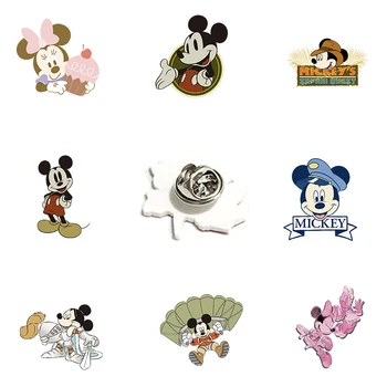 Disney Land Kurtarıcı Mickey Mouse Akrilik yaka iğnesi Epoksi Reçine Rozetleri Broş Kızlar Kadınlar için Moda Aksesuar Takı XDS758
