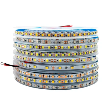 5mm LED şerit ışık 12 V 24 V beyaz kırmızı mavi yeşil sarı, 16.4 ft / 5 M 600 LEDs SMD 2835 esnek LED bant ışık 4000 K