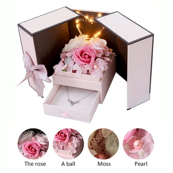 Sabun Gül Çiçek Takı Ambalaj hediye kutusu Çekmeceli Sevgililer Düğün Dekorları Kız Arkadaşı Doğum Günü noel hediyesi Yıldönümü