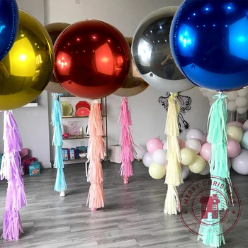 22 inç Metalik Parlaklık Balonlar Gül Altın 4D Alüminyum Folyo Helyum Balon Doğum Günü Partisi Düğün sevgililer Günü Püsküller Dekor