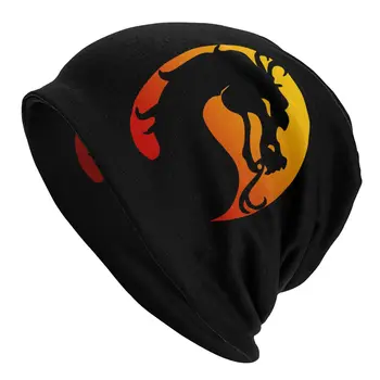 Mortal Kombat Kaput Şapka Örme Şapka Hip Hop Sonbahar Kış Kayak Skullies bere Unisex Yetişkin Sıcak Çok Fonksiyonlu Kapaklar