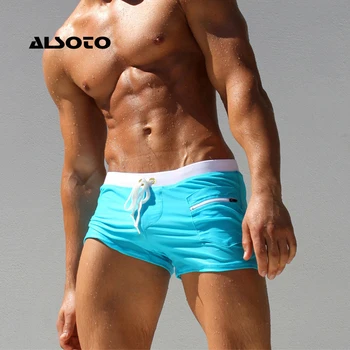 ALSOTO Marka Erkek Mayo Mayolar Yüzme baksır şort Sandıklar Cep Erkek Yüzmek Boksörler Plaj Sörf Tahtası Şort Mayo
