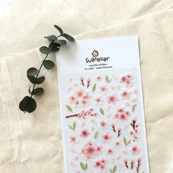 Suatelier Su Çiçek Sakura Çiçek Sticker Scrapbooking Önemsiz Günlüğü Günlüğü Düğün Çıkartmaları DIY Kart Yapımı Süsleme